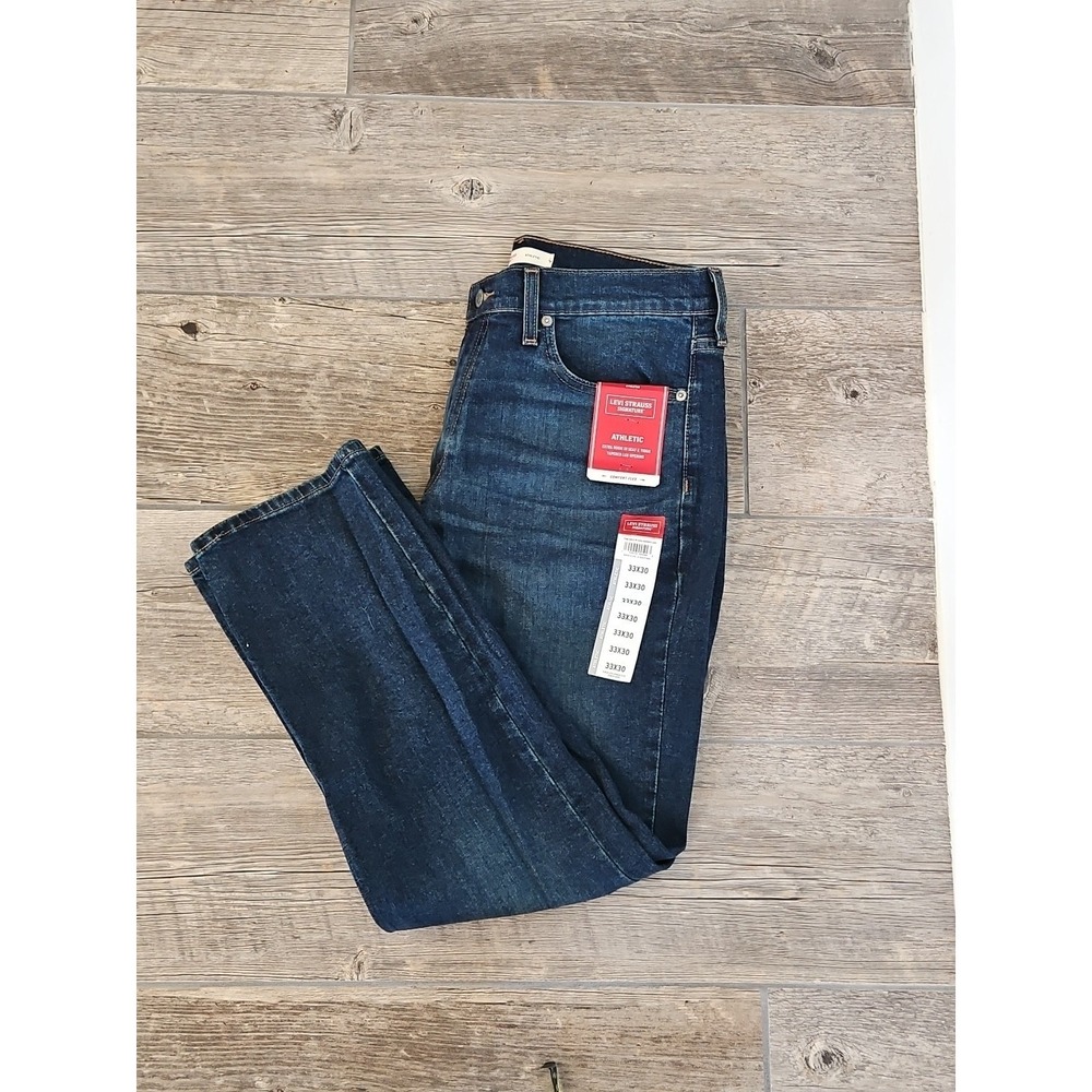 Signature By Levi Strauss Jeans Mens 33×30 Blue Athletic Comfort Flex Denim